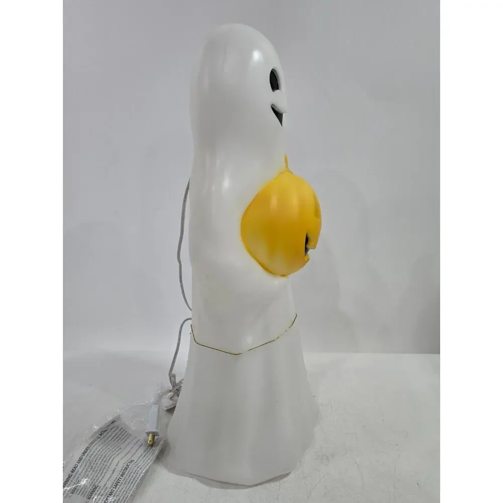 Halloween Ghost Holding Pumpkin Lighted Blow Mold 24